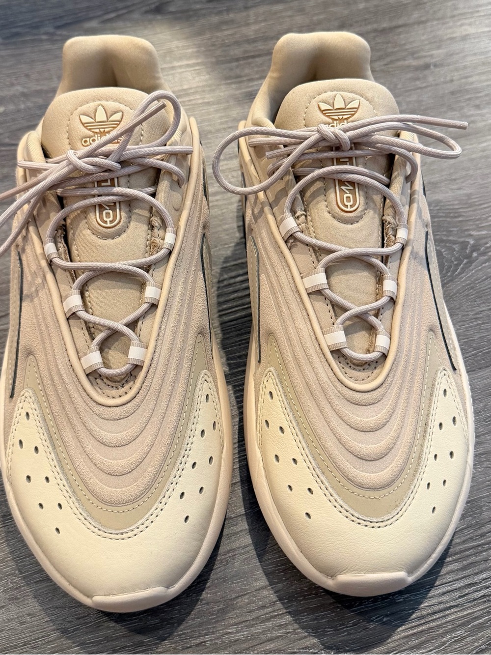 adidas Beige/Tan Slip-On Sneakers